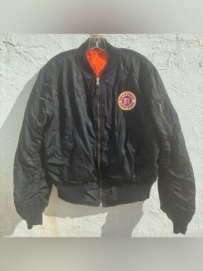 Knox Armory Bomber Jacket Mens Small Black MA-1 Flight Special Ops Coast Guard